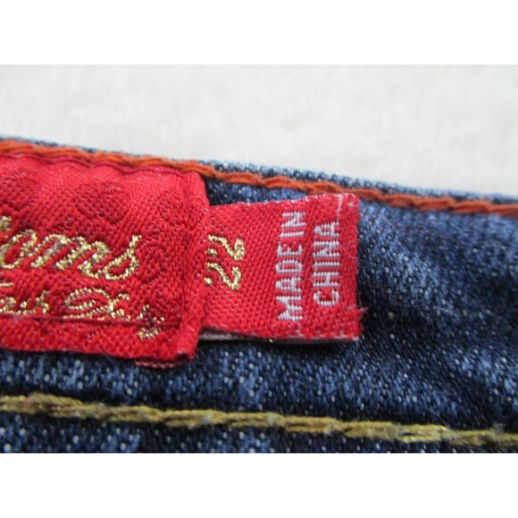 Apple Bottoms Womens Jeans Size 22 Blue Bootcut Distressed Embroidered Pockets - Picture 6 of 15